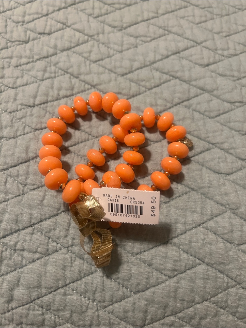 J.Crew Coral Beaded Stretch Bracelet Set